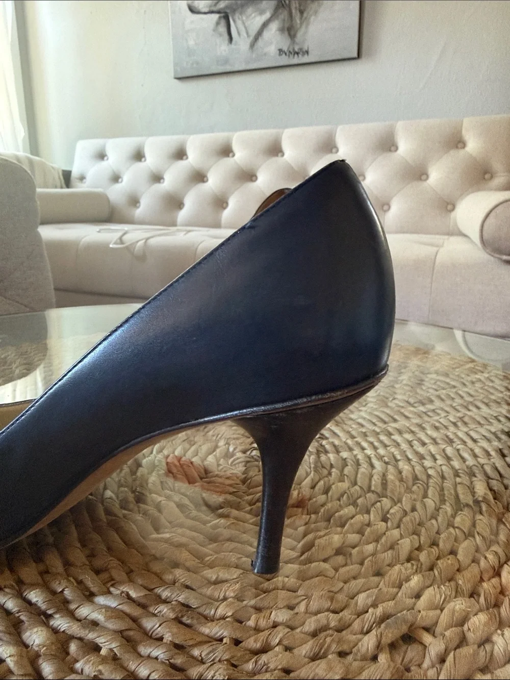 Faconnable Black Pointed-Toe Leather Stiletto Pumps